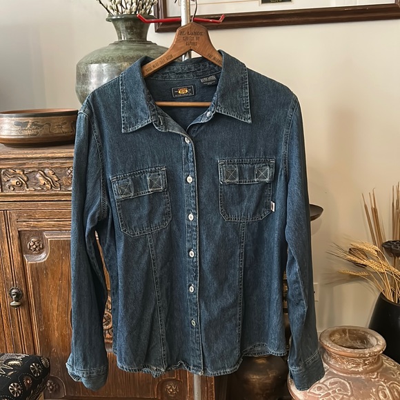 Jupe En Jean Route 66 Taille 24W Plus Size - Broderie Florale, 100% Coton